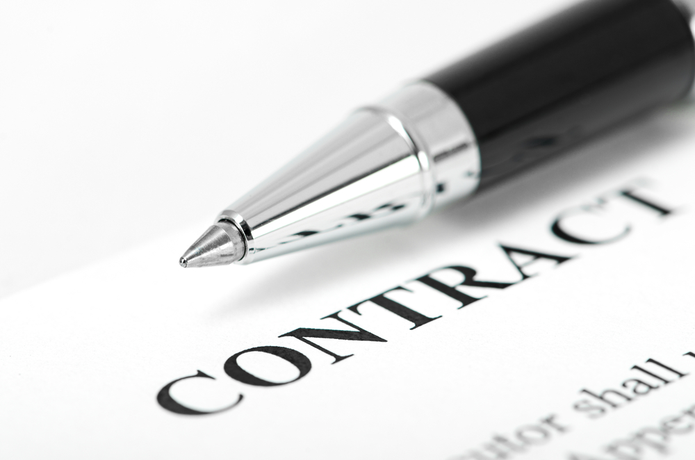 Contract with pen