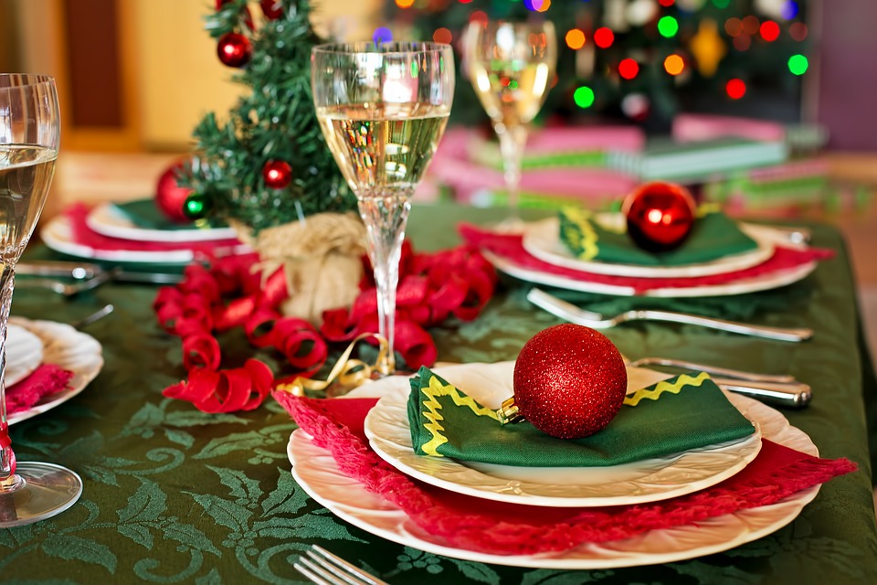 Setting for Christmas dinner