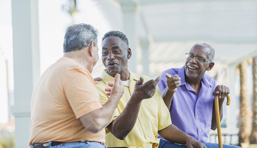 Care home residents and employee